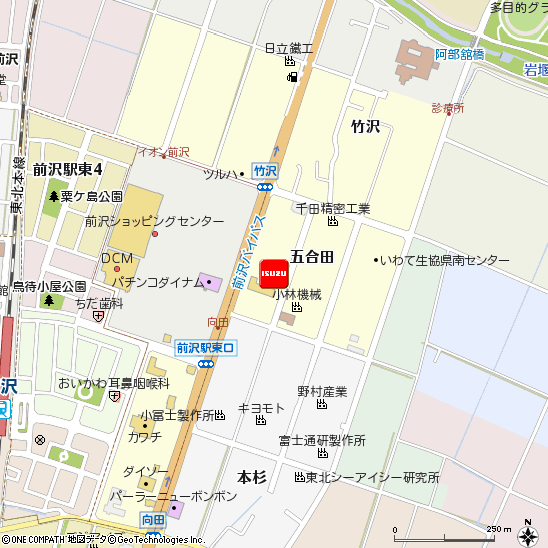 盛岡いすゞモーター株式会社・県南支店付近の地図